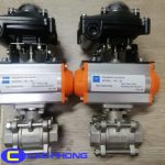 Van Bi Inox 3PC Điều Khiển Khí Nén HP – Dạng Nối Ren
