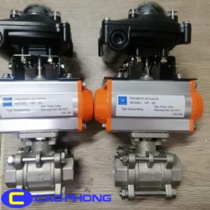 Van Bi Inox 3PC Điều Khiển Khí Nén HP - Dạng Nối Ren