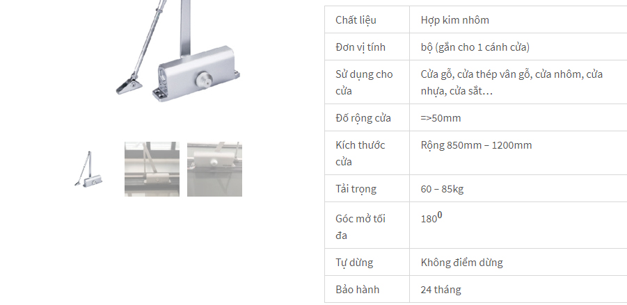 Chú ý các thông số của tay co thủy lực