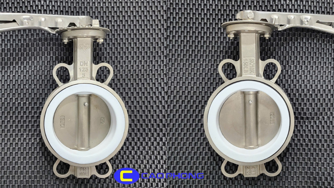 An Thành Phát cung cấp van bướm tay gạt inox DN125 Samwoo chính hang