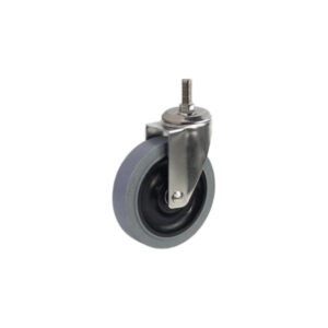 Bánh xe cọc vít nhựa TPR tĩnh điện CP084 xoay không khóa càng inox