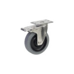 Bánh xe đẩy nhựa TPR tĩnh điện CP083 xoay khóa càng inox