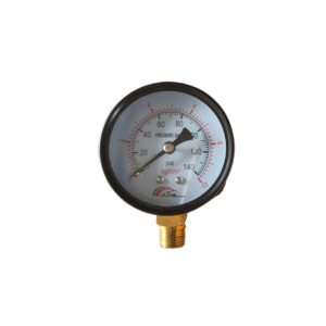 Đồng hồ áp suất JIJIA GAUGES, phi 63mm, Vỏ Thép– Chân đồng, áp 0 – 10 kg/cm3